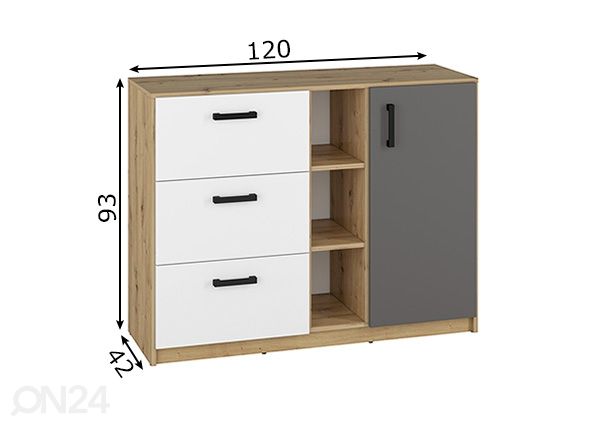 Kummut Firenze 120 cm mõõdud