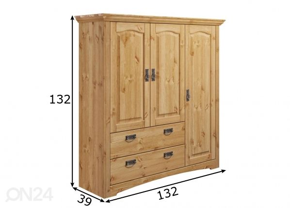 Kummut Konrad 132 cm mõõdud