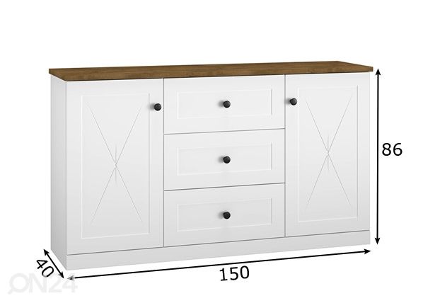 Kummut Lille 150 cm mõõdud