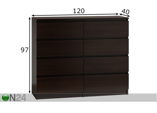 Kummut Malwa 120 cm mõõdud