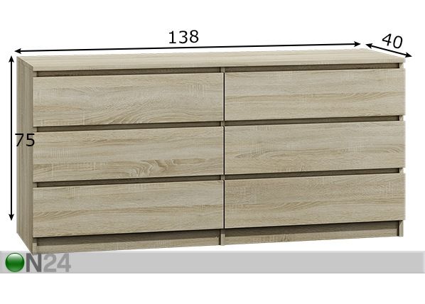 Kummut Malwa 138 cm mõõdud