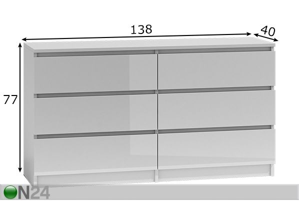 Kummut Malwa 138 cm mõõdud