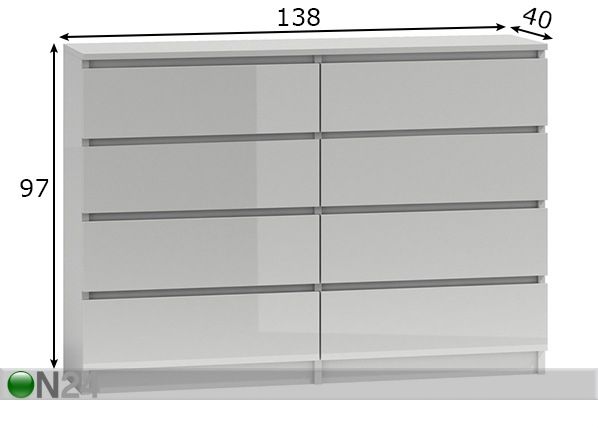 Kummut Malwa 138cm mõõdud