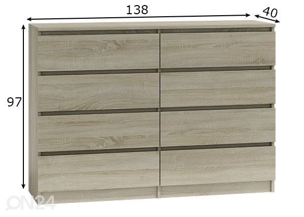 Kummut Marina 138 cm mõõdud