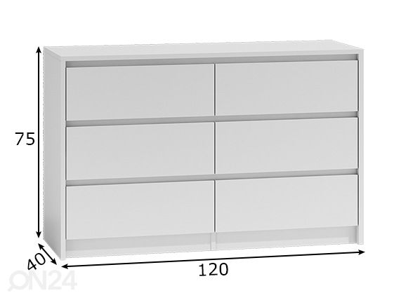 Kummut Nobel 120 cm mõõdud