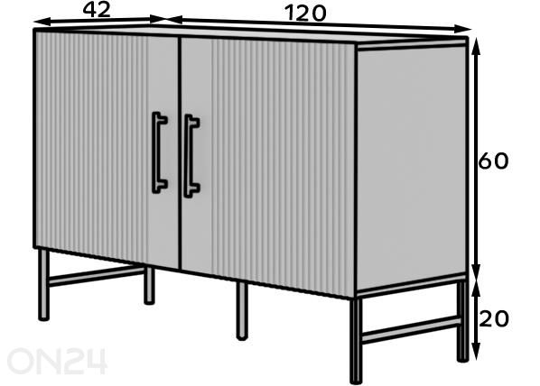 Kummut Omaha 120 cm mõõdud