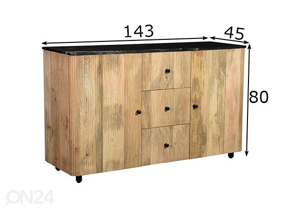 Kummut Pebbles 143 cm mõõdud