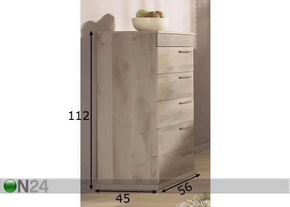 Kummut Perla oak 5 sahtliga mõõdud