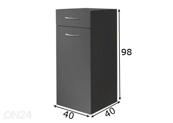Kummut pesukorviga MRK 324 40 cm mõõdud