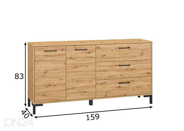 Kummut Porto 159 cm mõõdud