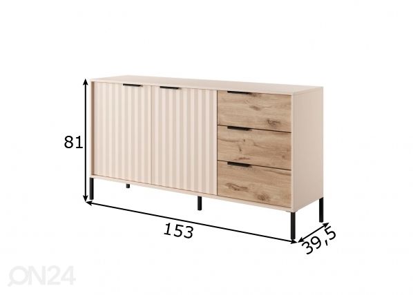Kummut Rave B 153 cm mõõdud