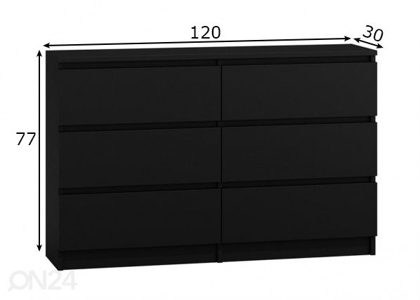 Kummut Roya 120 cm mõõdud