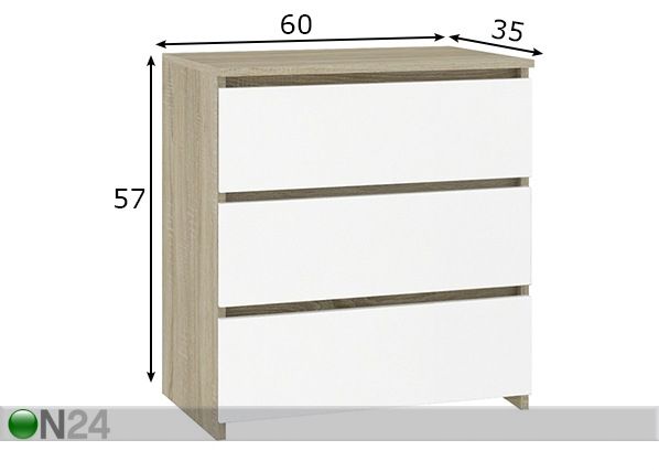 Kummut Trier 60 cm mõõdud