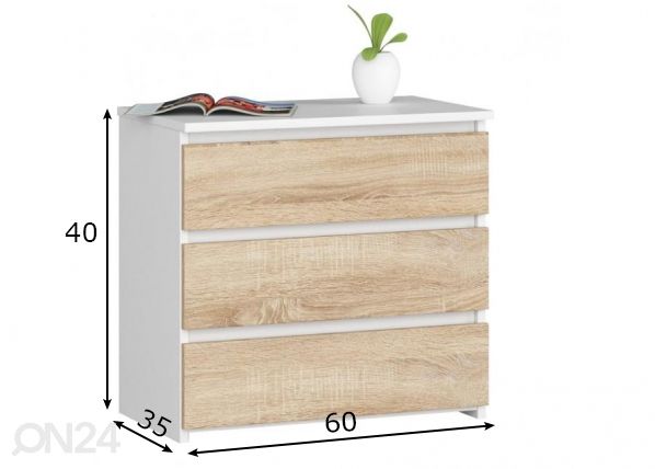 Kummut Trier 60 cm mõõdud