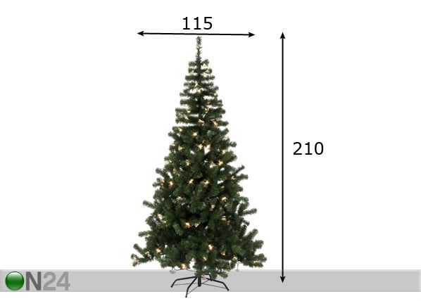 Kunstkuusk fiiberoptiliste tuledega Alaska 210cm