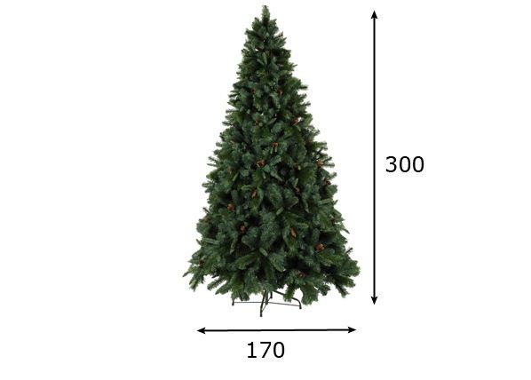 Kunstkuusk käbidega Toronto 300cm mõõdud