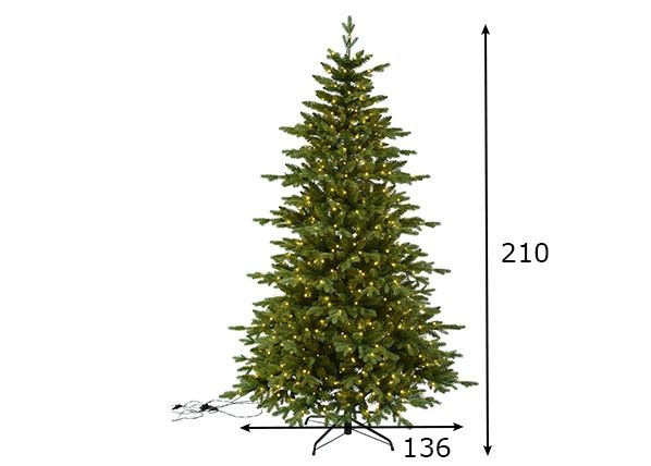 Kunstkuusk Larvik 600 LED 210 cm mõõdud