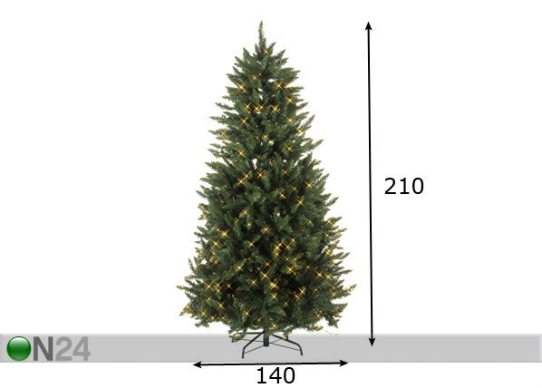 Kunstkuusk LED tuledega Calgary 210cm mõõdud