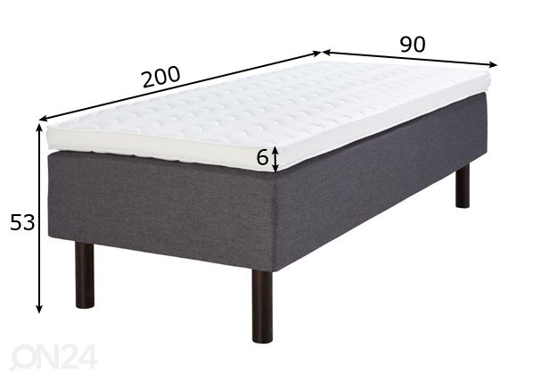Kušett Base 90x200 cm mõõdud