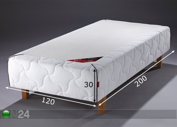 Kušett BLACK Zoned Multipocket TempSmart™ 120x200 cm mõõdud