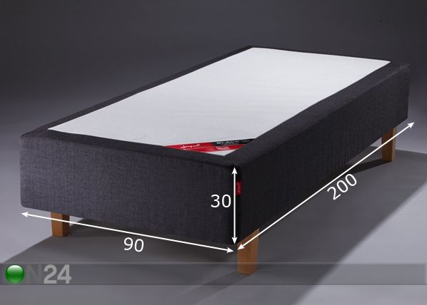 Kušett BLACK Zoned Multipocket TempSmart™ mööblikangas 90x200 cm mõõdud