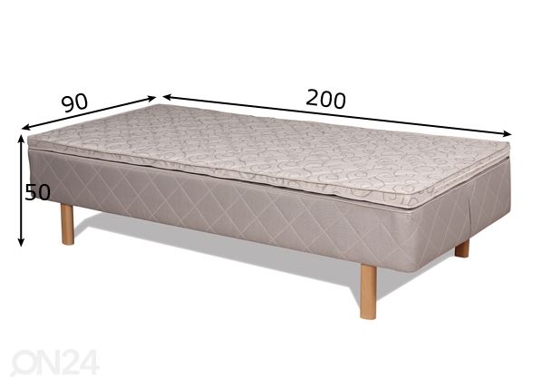 Kušett Daiton + kattemadrats 90x200 cm mõõdud