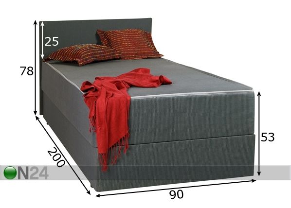 Kušett pesukastiga Hypnos Elektra 90x200 cm mõõdud