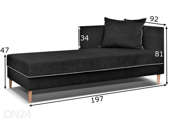 Kušett Smart Bis 88x192 cm mõõdud