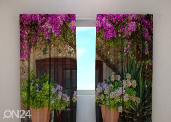 Läbipaistev kardin Flowers in pots 240x220 cm