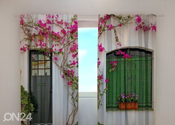 Läbipaistev kardin Flowers on the window 240x220 cm