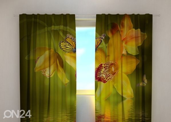 Läbipaistev kardin Nephrite orchids 1, 240x220 cm
