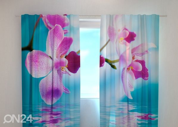 Läbipaistev kardin Skyblue orchids 240x220 cm