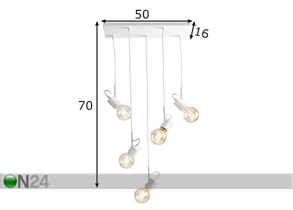 Laelamp Aluna mõõdud