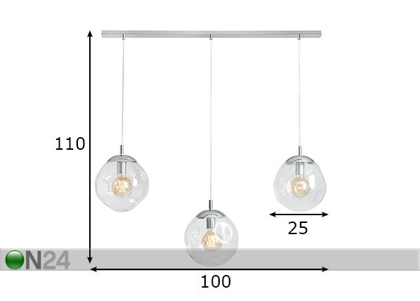 Laelamp Amalfi mõõdud