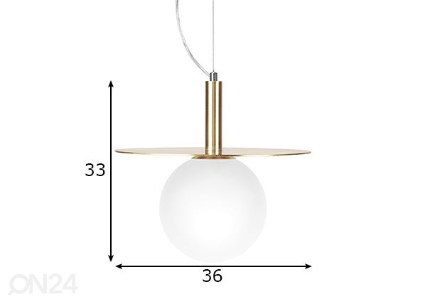 Laelamp Art Deco mõõdud