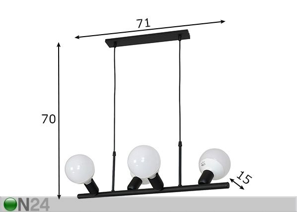 Laelamp Biker mõõdud