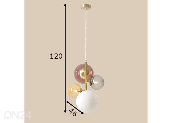 Laelamp Bloom Color mõõdud