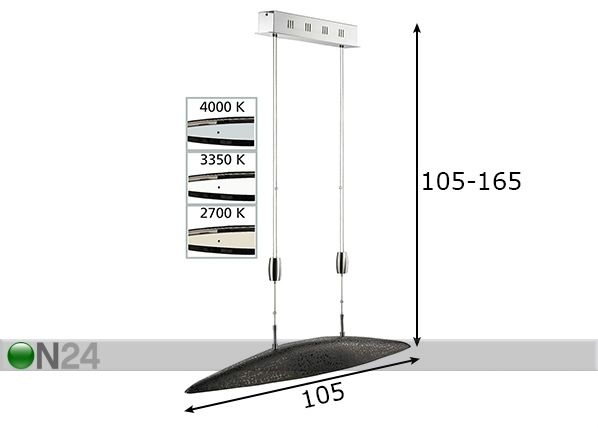 Laelamp Colmar LED mõõdud