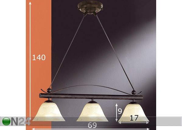 Laelamp Colonial mõõdud