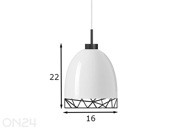 Laelamp Decco Mini, must/valge mõõdud