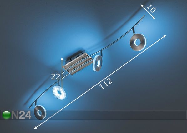Laelamp Dent LED mõõdud