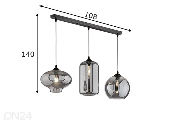 Laelamp Dex LED mõõdud
