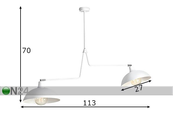 Laelamp Espace mõõdud
