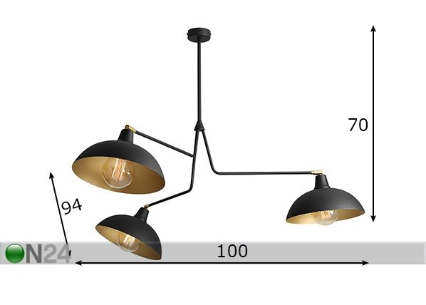 Laelamp Espace mõõdud