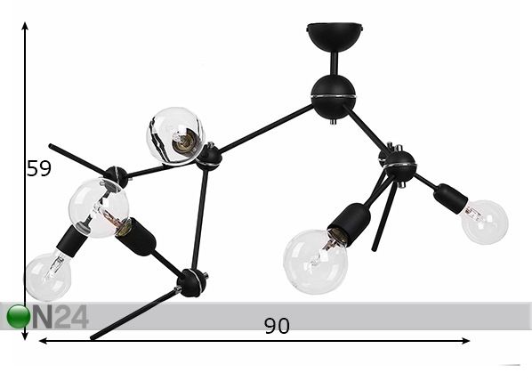 Laelamp Furia mõõdud