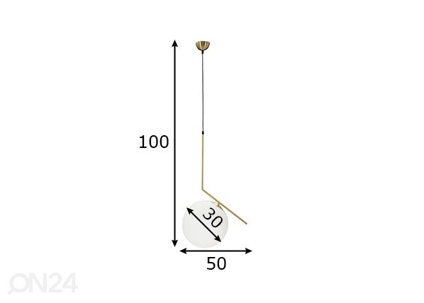 Laelamp Glam, kuld/valge mõõdud