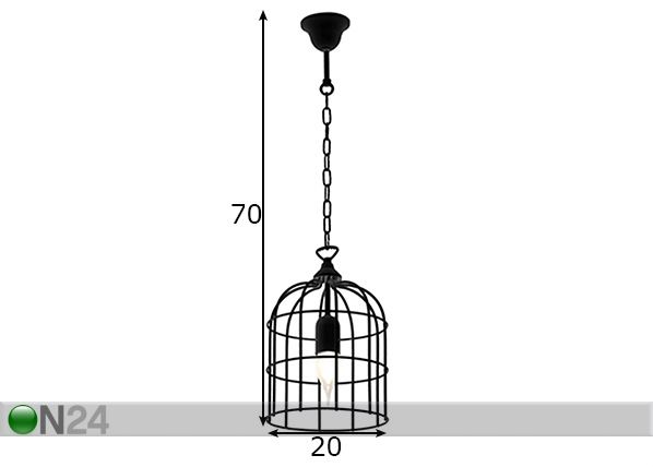 Laelamp Kolibri mõõdud