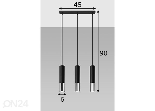 Laelamp Loopez 3L, must/kroom mõõdud