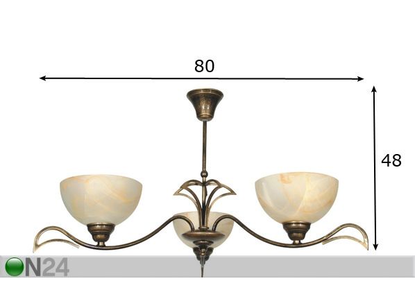 Laelamp Lotos mõõdud