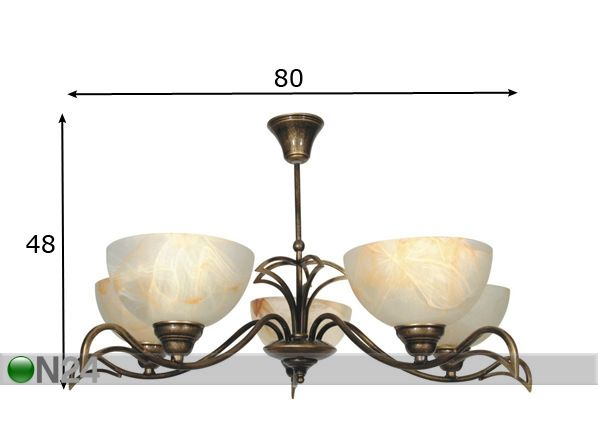 Laelamp Lotos mõõdud